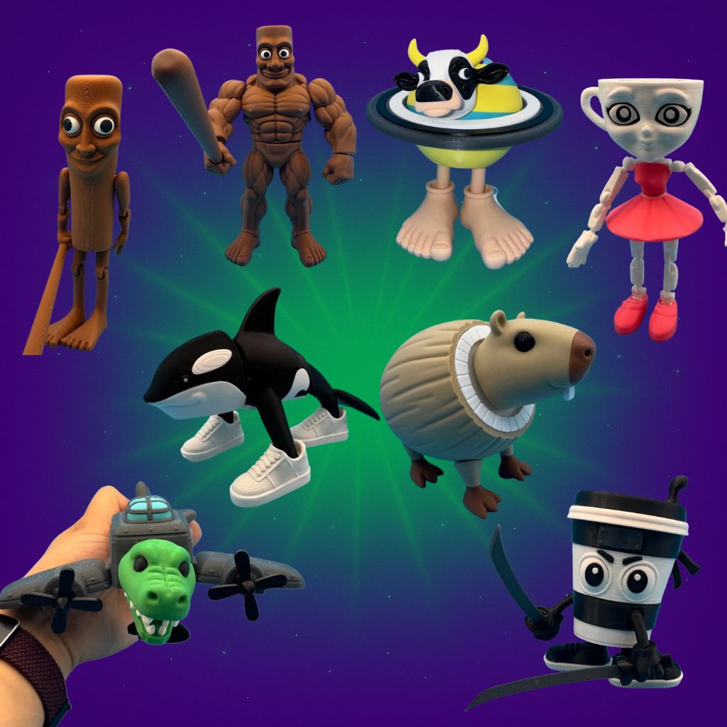 Articulated 3D Brainrot Figures