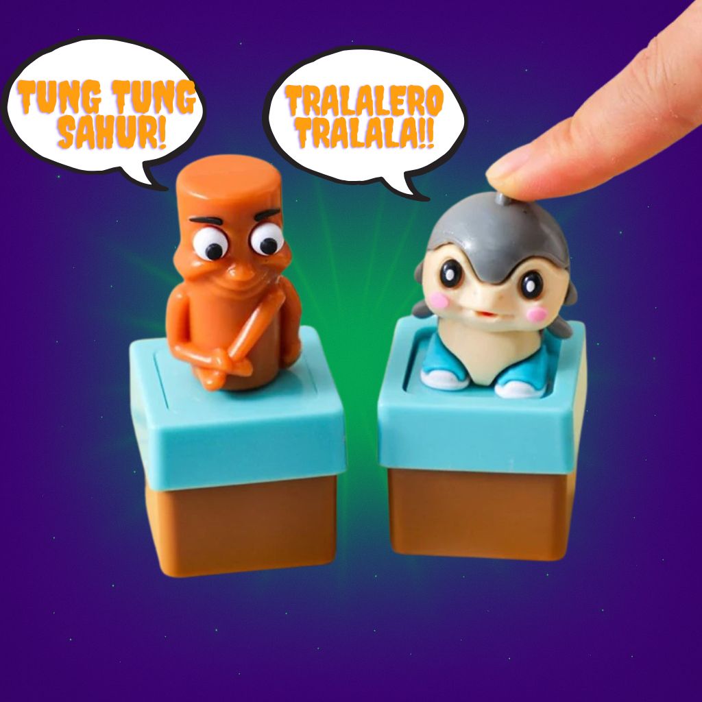 Italian Brainrot Sound Box Keychains – Talking & Light-Up Figures