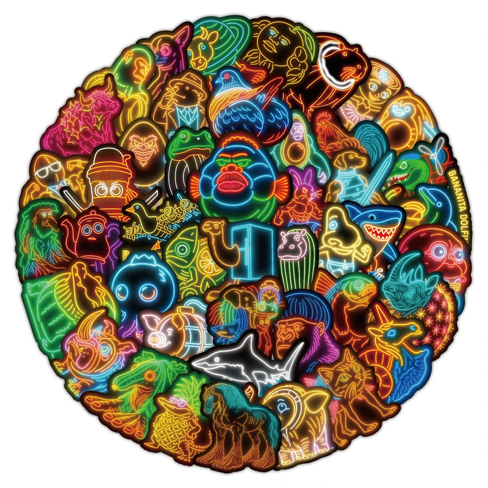 Neon Italian Brainrot Stickers